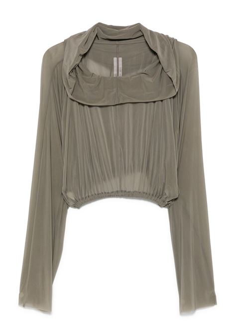 Grey cropped hooded top Rick owens - women RICK OWENS | RO01E7278BZ34